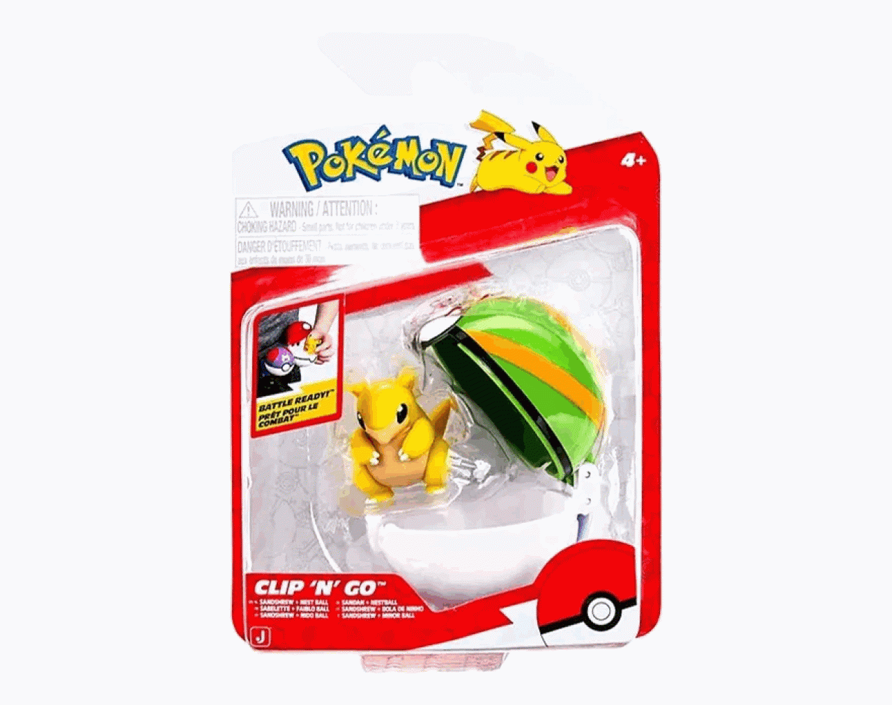 Pokémon Sandshrew Clip N Go Con Nest Ball - Jazwares