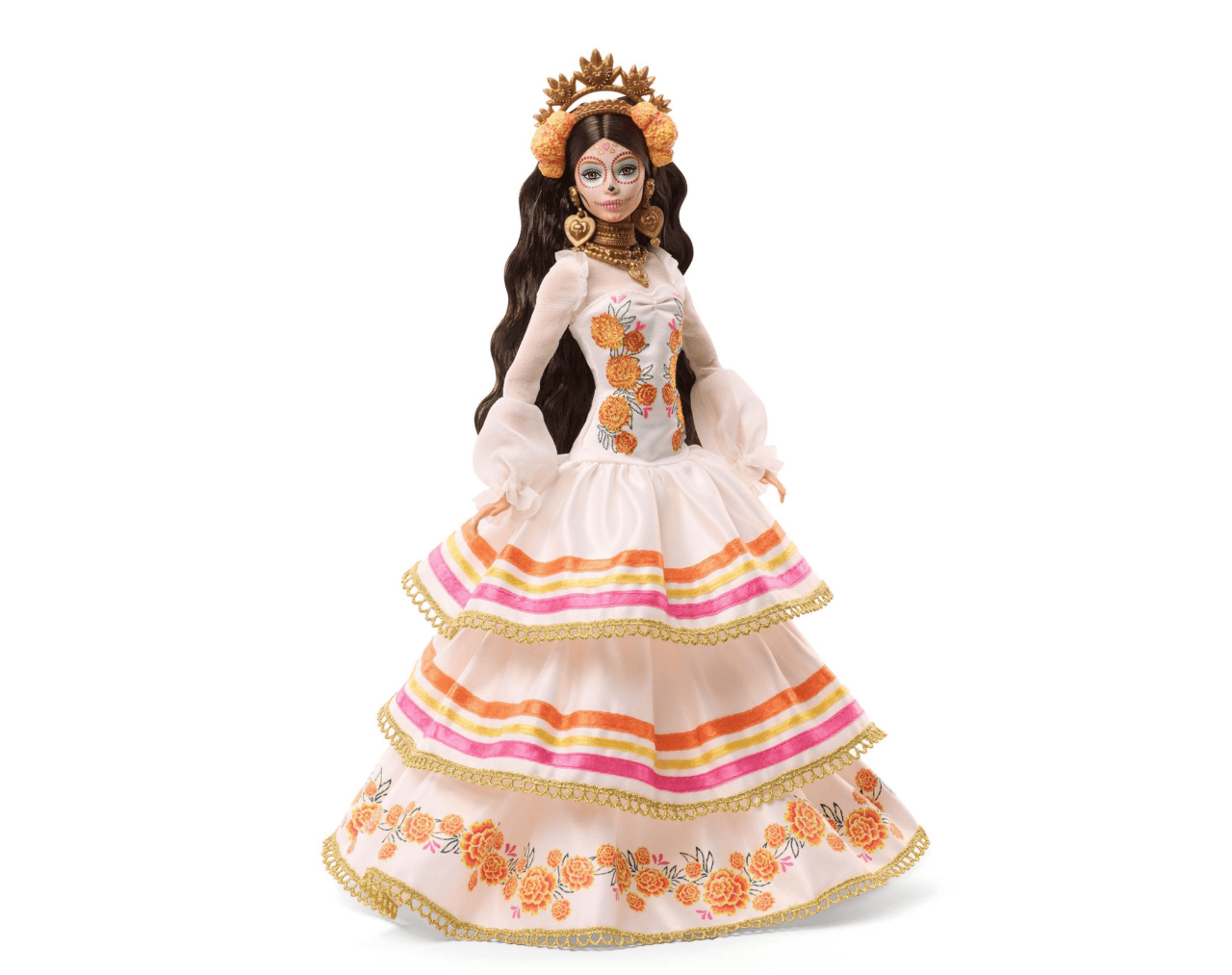 Barbie Signature Muñeca de Colección Día de Muertos 2025 (modelo JBJ05) con Vestido, Corona de Cempasúchil.