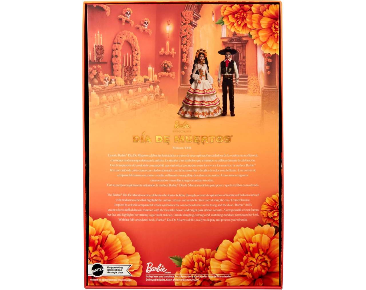 Barbie Signature Muñeca de Colección Día de Muertos 2025 (modelo JBJ05) con Vestido, Corona de Cempasúchil.