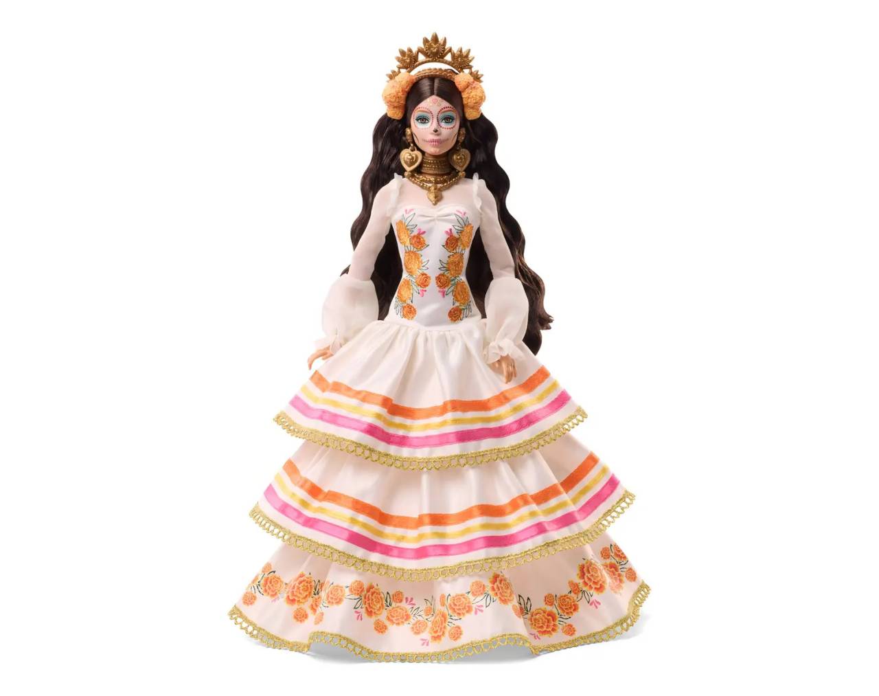 Barbie Signature Muñeca de Colección Día de Muertos 2025 (modelo JBJ05) con Vestido, Corona de Cempasúchil.