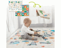 ECKHERT KIDS TAPETE DE JUEGO PORTATIL DE DOBLE VISTA ZOOLOGICO ALFABETO